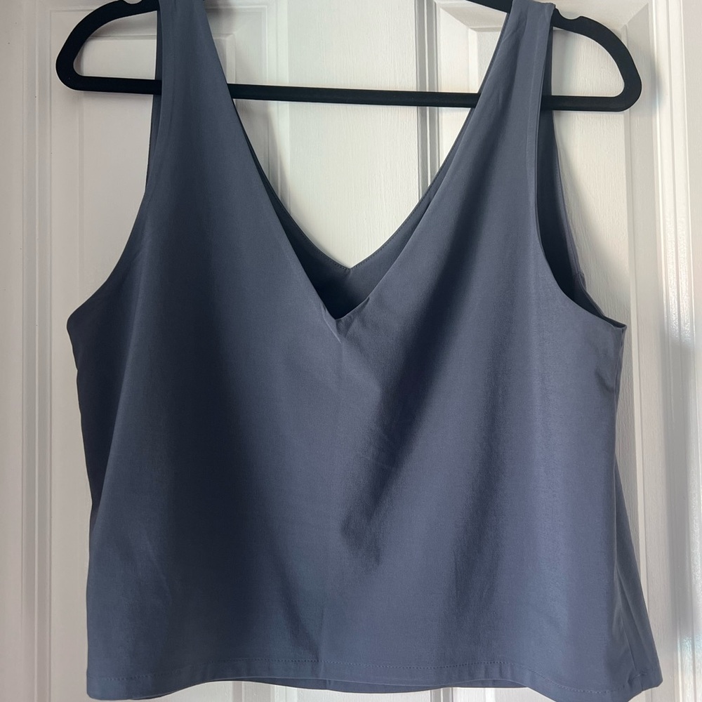 Vuori Villa Cropped Tank Top - Slate Blue/Gray